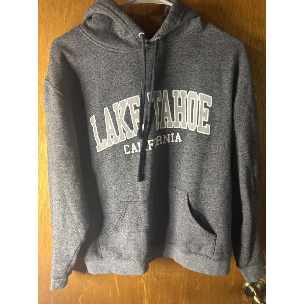 Lone Rock Clothing Lake Tahoe California Graphic Hoodie Gray Large Womens